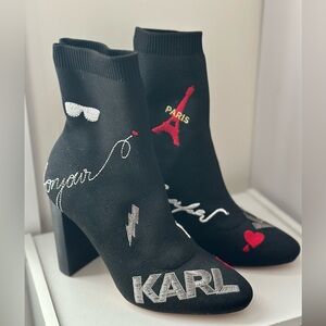 KARL LAGERFELD PARIS - Shira Logo Sock Booties